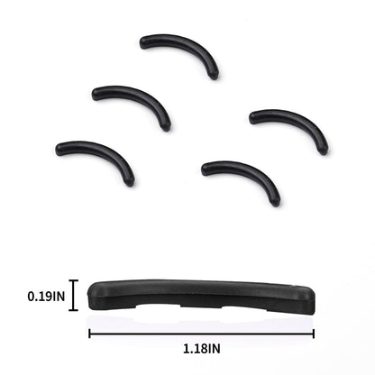 48-Pack Eyelash Curler Refill Pads – Silicone Soft Rubber Compatible with Shiseido & Universal Curlers, Black