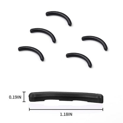 48-Pack Eyelash Curler Refill Pads – Silicone Soft Rubber Compatible with Shiseido & Universal Curlers, Black