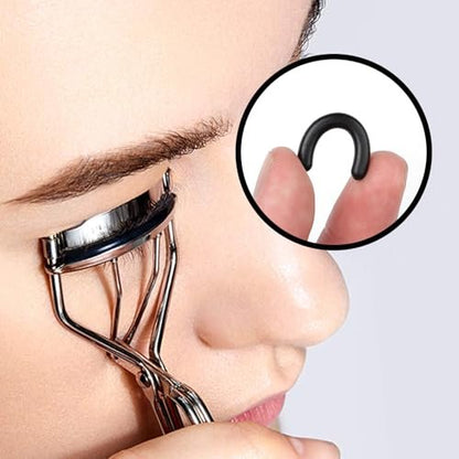 48-Pack Eyelash Curler Refill Pads – Silicone Soft Rubber Compatible with Shiseido & Universal Curlers, Black