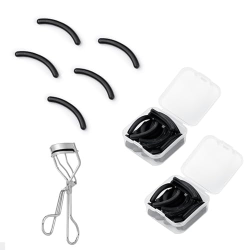48-Pack Eyelash Curler Refill Pads – Silicone Soft Rubber Compatible with Shiseido & Universal Curlers, Black - görsel 1