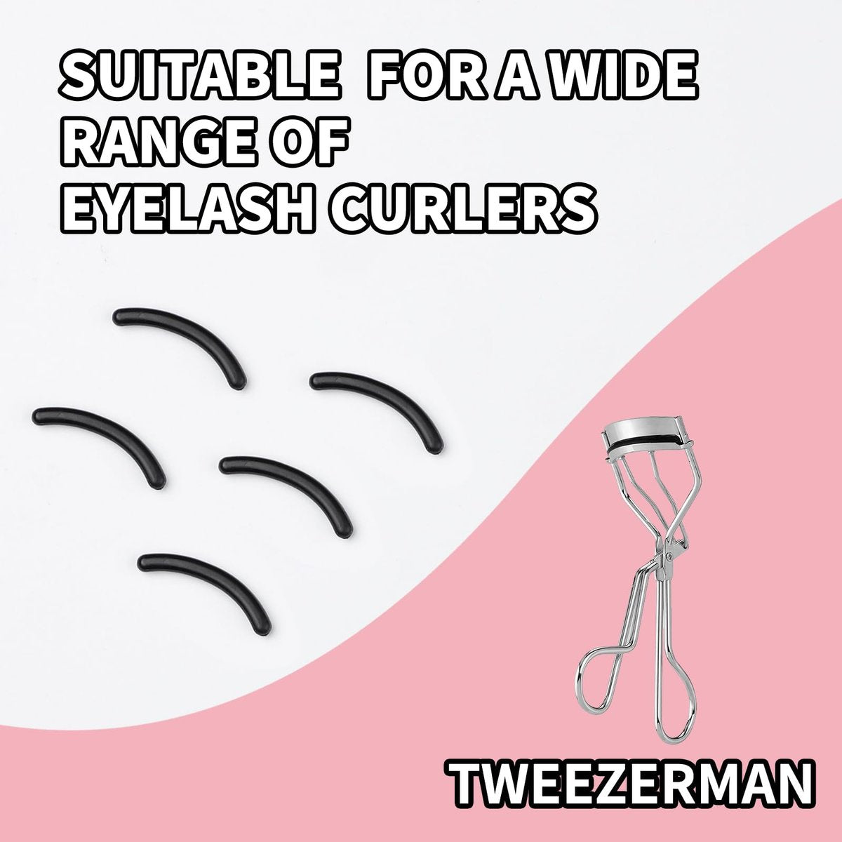 48-Pack Eyelash Curler Refill Pads – Silicone Soft Rubber Compatible with Shiseido & Universal Curlers, Black - görsel 4