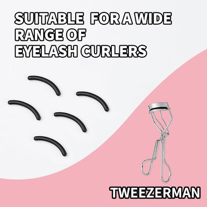 48-Pack Eyelash Curler Refill Pads – Silicone Soft Rubber Compatible with Shiseido & Universal Curlers, Black