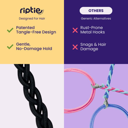 Rip Tie Extra Hold Soft Tangle-Free Hair Tie - Midnight - 1 Pack - As Seen on Shark Tank Avelisse