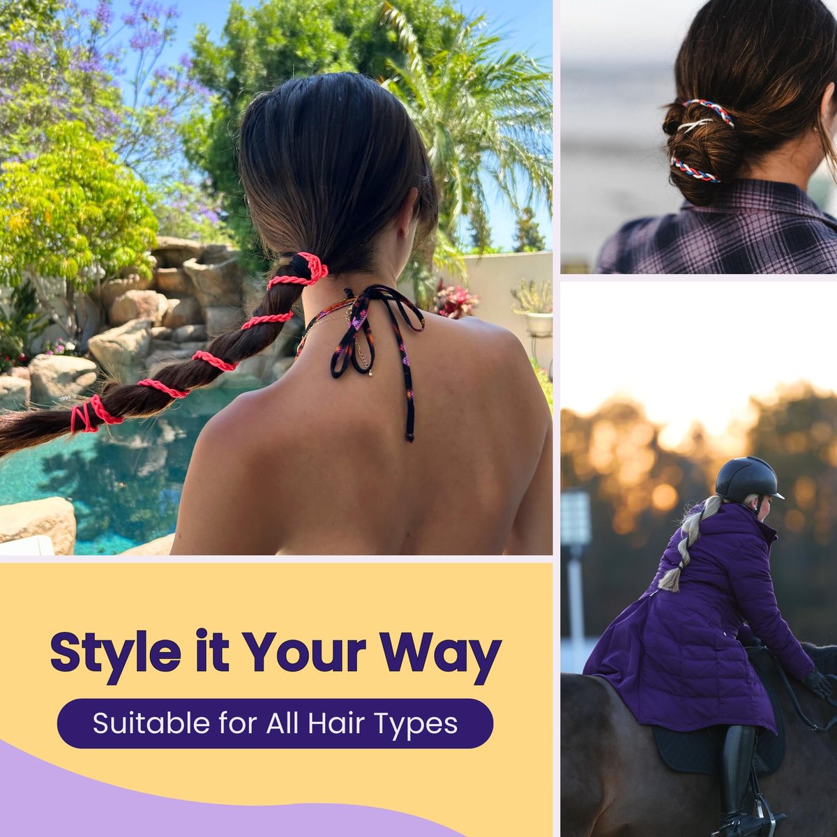Rip Tie Extra Hold Soft Tangle-Free Hair Tie - Midnight - 1 Pack - As Seen on Shark Tank Avelisse