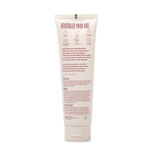 oVertone Daily Color Depositing Conditioner - Scarlet Red for Brown Hair - 4.5 oz - Temporary Color with Shea Butter & Coconut Oil - Vegan & Cruelty-Free Avelisse
