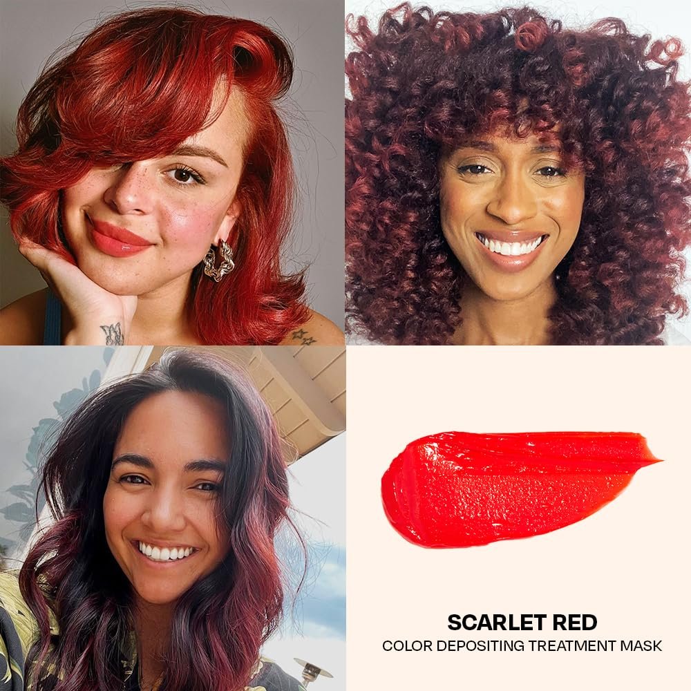 oVertone Daily Color Depositing Conditioner - Scarlet Red for Brown Hair - 4.5 oz - Temporary Color with Shea Butter & Coconut Oil - Vegan & Cruelty-Free Avelisse