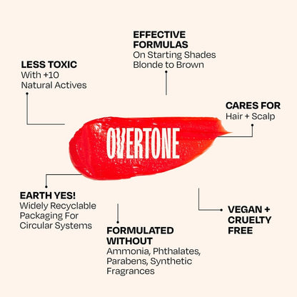 oVertone Daily Color Depositing Conditioner - Scarlet Red for Brown Hair - 4.5 oz - Temporary Color with Shea Butter & Coconut Oil - Vegan & Cruelty-Free Avelisse