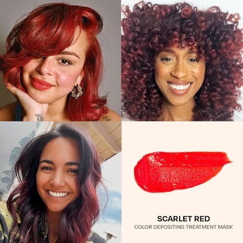 oVertone Daily Color Depositing Conditioner - Scarlet Red for Brown Hair - 4.5 oz - Temporary Color with Shea Butter & Coconut Oil - Vegan & Cruelty-Free Avelisse