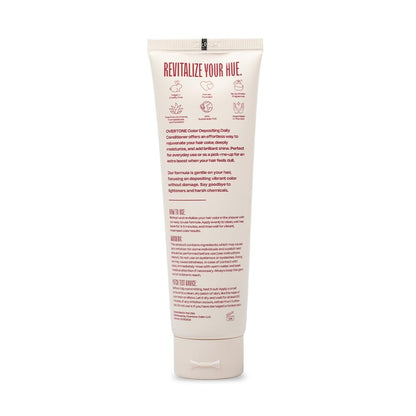 oVertone Daily Color Depositing Conditioner - Scarlet Red for Brown Hair - 4.5 oz - Temporary Color with Shea Butter & Coconut Oil - Vegan & Cruelty-Free Avelisse
