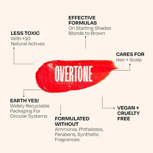 oVertone Daily Color Depositing Conditioner - Scarlet Red for Brown Hair - 4.5 oz - Temporary Color with Shea Butter & Coconut Oil - Vegan & Cruelty-Free Avelisse