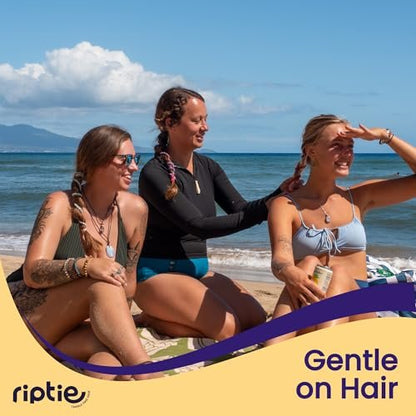 Rip Tie Regular Soft Tangle-Free Hair Ties for Women - Nylon Hair Elastic, Colorful Hair Accessory - As Seen on Shark Tank - 3 Pack Neutrals Avelisse