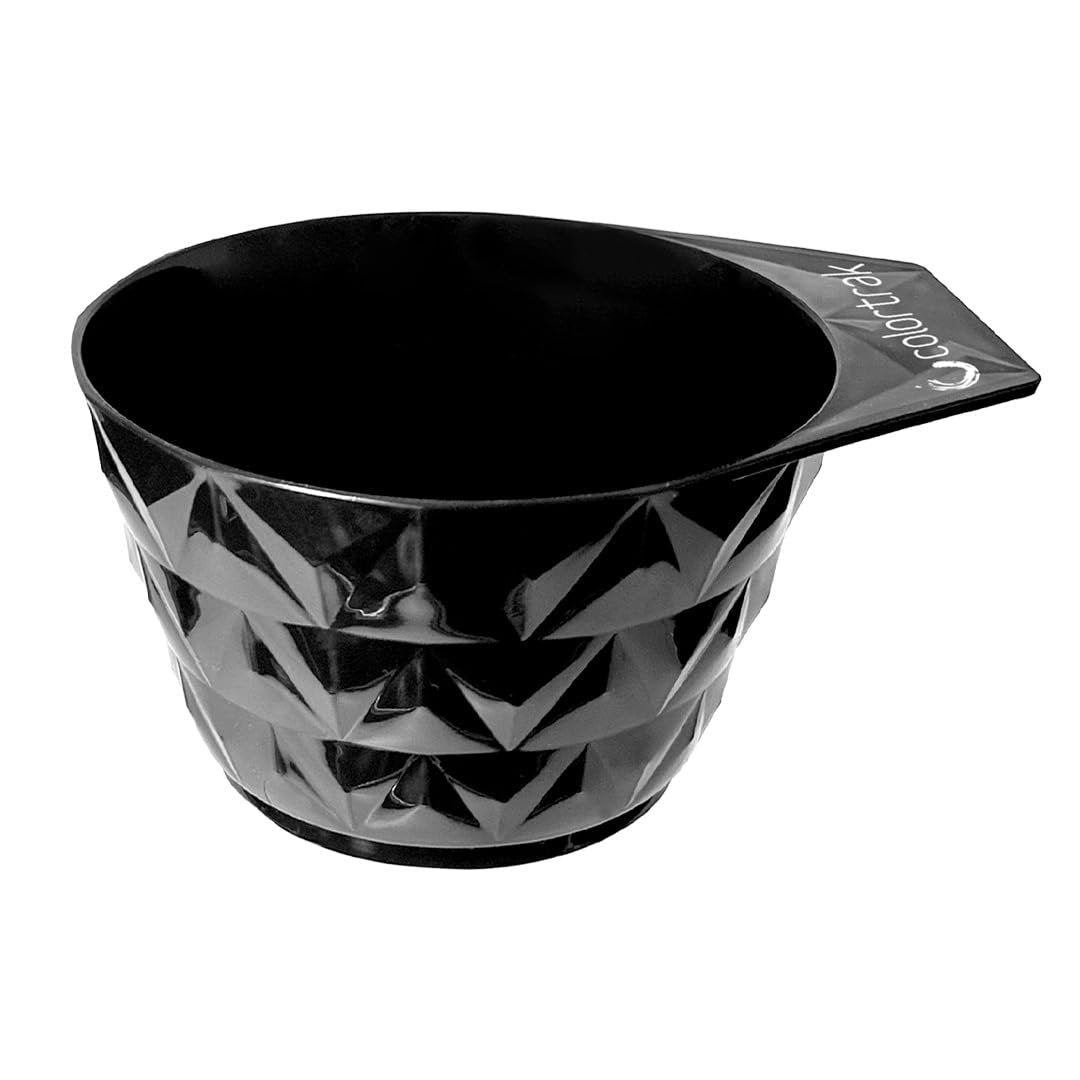 Colortrak XL Black Diamond Easy Grip Hair Color Mixing Bowl with Measurement Markings and Non-Slip Rubber Bottom Avelisse