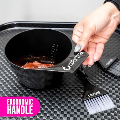 Colortrak XL Black Diamond Easy Grip Hair Color Mixing Bowl with Measurement Markings and Non-Slip Rubber Bottom Avelisse