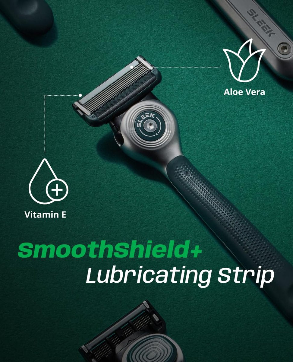 DORCO SLEEK 6 Blade Razor for Men with 2 Cartridges - Smooth Shaving Blades & Multi-Flex Technology Avelisse
