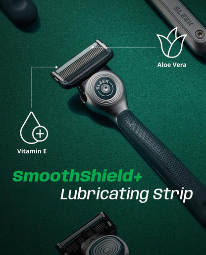 DORCO SLEEK 6 Blade Razor for Men with 2 Cartridges - Smooth Shaving Blades & Multi-Flex Technology Avelisse