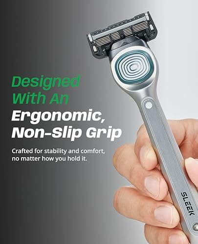 DORCO SLEEK 6 Blade Razor for Men with 2 Cartridges - Smooth Shaving Blades & Multi-Flex Technology Avelisse