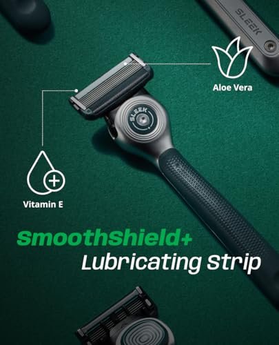 DORCO SLEEK 6 Blade Razor for Men with 2 Cartridges - Smooth Shaving Blades & Multi-Flex Technology Avelisse