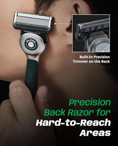 DORCO SLEEK 6 Blade Razor for Men with 2 Cartridges - Smooth Shaving Blades & Multi-Flex Technology Avelisse
