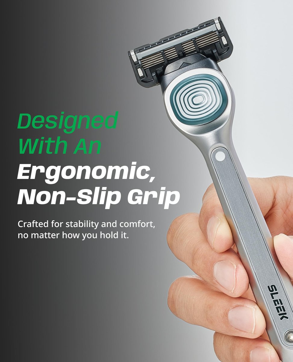 DORCO SLEEK 6 Blade Razor for Men with 2 Cartridges - Smooth Shaving Blades & Multi-Flex Technology Avelisse