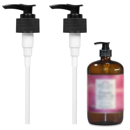 Replacement Pump Dispenser for 32 oz Castor Oil Bottles – Compatible with Heritage Store Castor Oil – Black, 2 Pack