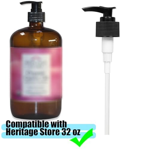 Replacement Pump Dispenser for 32 oz Castor Oil Bottles – Compatible with Heritage Store Castor Oil – Black, 2 Pack - görsel 6