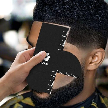 2-Pack Hairline Shaping Tool for Barbers – Reusable Edge Line Up Card with Measurement Indicators for Precision Hairline Enhancement Spray