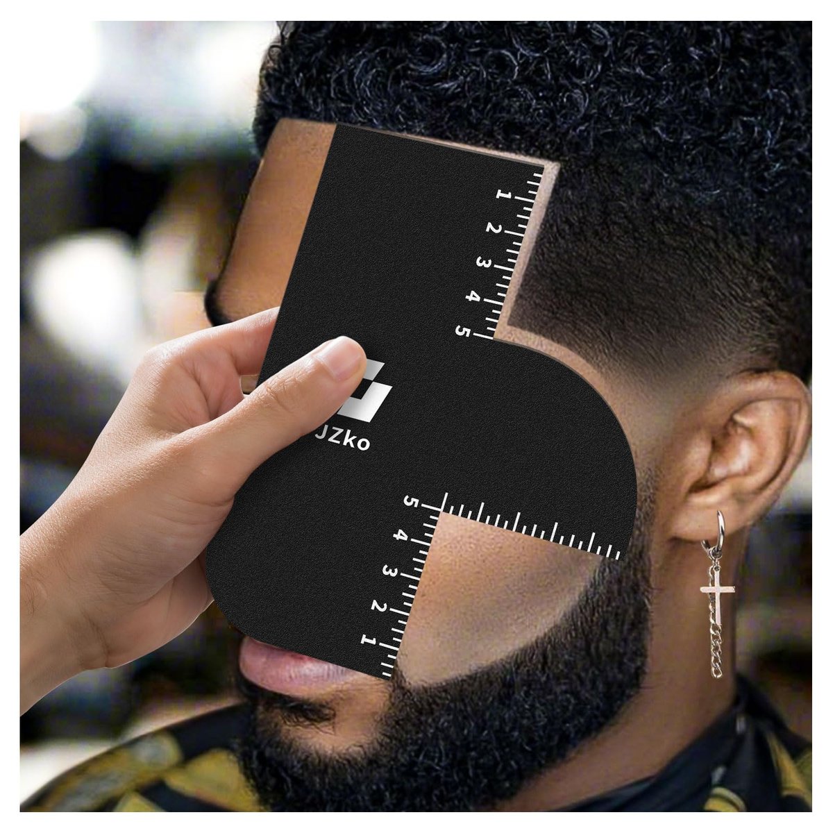 2-Pack Hairline Shaping Tool for Barbers – Reusable Edge Line Up Card with Measurement Indicators for Precision Hairline Enhancement Spray - görsel 15