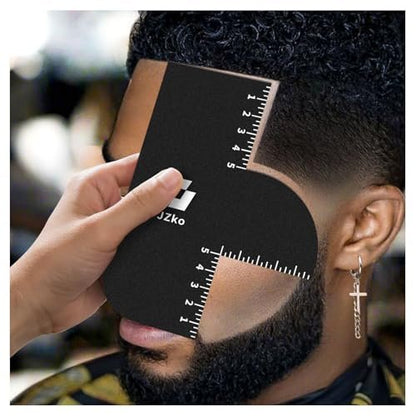 2-Pack Hairline Shaping Tool for Barbers – Reusable Edge Line Up Card with Measurement Indicators for Precision Hairline Enhancement Spray