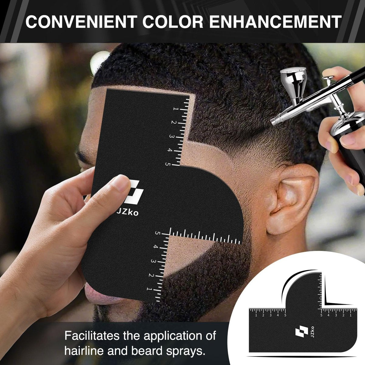 2-Pack Hairline Shaping Tool for Barbers – Reusable Edge Line Up Card with Measurement Indicators for Precision Hairline Enhancement Spray - görsel 9