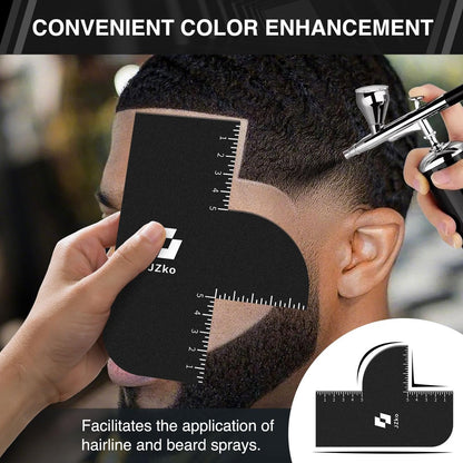 2-Pack Hairline Shaping Tool for Barbers – Reusable Edge Line Up Card with Measurement Indicators for Precision Hairline Enhancement Spray