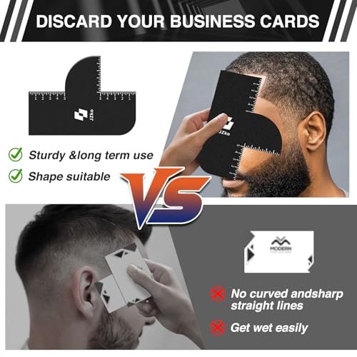 2-Pack Hairline Shaping Tool for Barbers – Reusable Edge Line Up Card with Measurement Indicators for Precision Hairline Enhancement Spray - görsel 12
