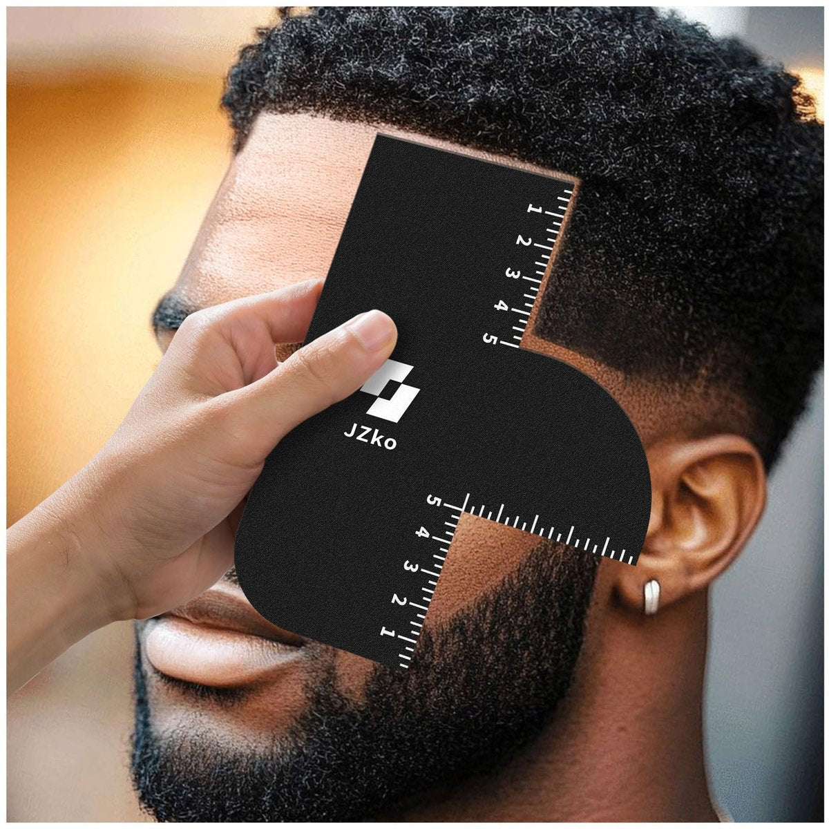 2-Pack Hairline Shaping Tool for Barbers – Reusable Edge Line Up Card with Measurement Indicators for Precision Hairline Enhancement Spray - görsel 1