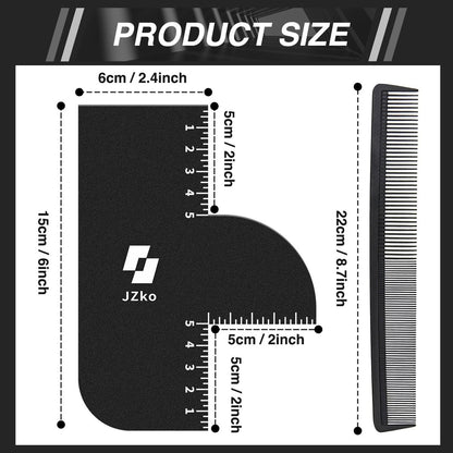 2-Pack Hairline Shaping Tool for Barbers – Reusable Edge Line Up Card with Measurement Indicators for Precision Hairline Enhancement Spray