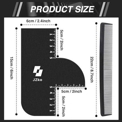 2-Pack Hairline Shaping Tool for Barbers – Reusable Edge Line Up Card with Measurement Indicators for Precision Hairline Enhancement Spray