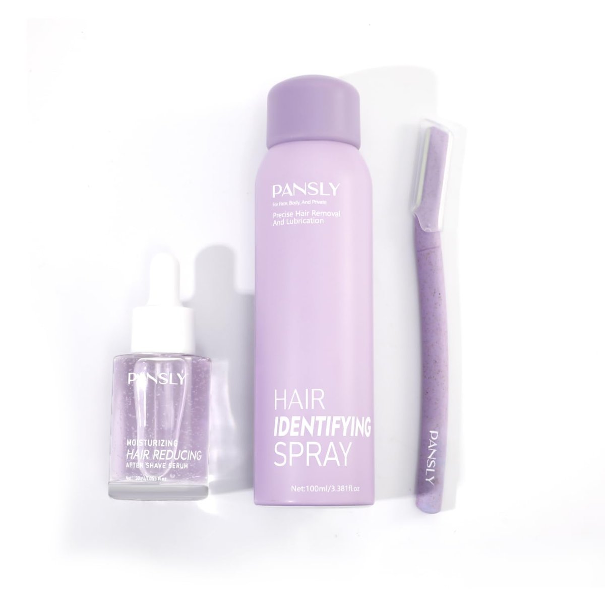 PANSLY Hair Identifying Spray Kit - 100mL Hair Identifier + 30mL After Shave Serum for Face Shaving, Dermaplaning, Skin Care for Women and Men Avelisse