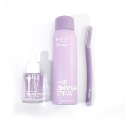 PANSLY Hair Identifying Spray Kit - 100mL Hair Identifier + 30mL After Shave Serum for Face Shaving, Dermaplaning, Skin Care for Women and Men Avelisse