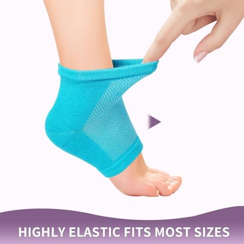 2 Pairs Silicone Socks for Dry Cracked Feet Women - Moisturizing Heel Socks, Gel Toeless Lotion Sock, Moisture Silicone Foot Sock for Cracked Heels Overnight by Untrytb - görsel 11