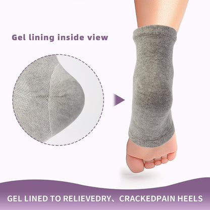2 Pairs Silicone Socks for Dry Cracked Feet Women - Moisturizing Heel Socks, Gel Toeless Lotion Sock, Moisture Silicone Foot Sock for Cracked Heels Overnight by Untrytb