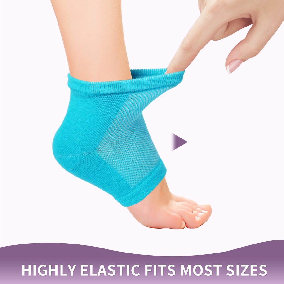 2 Pairs Silicone Socks for Dry Cracked Feet Women - Moisturizing Heel Socks, Gel Toeless Lotion Sock, Moisture Silicone Foot Sock for Cracked Heels Overnight by Untrytb - görsel 12