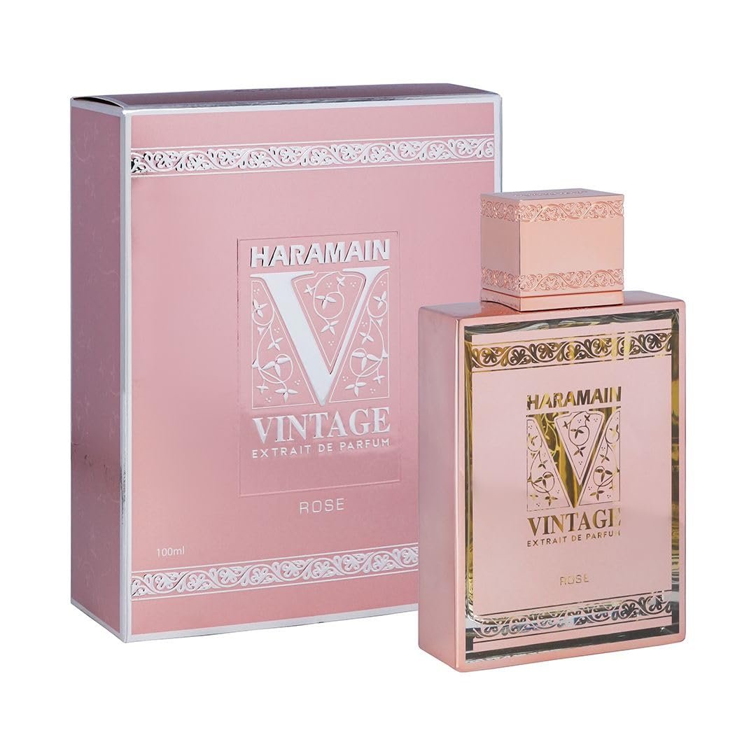 Al Haramain Vintage Rose Extrait De Parfum – Unisex Captivating Fragrance with Bergamot – 3.33 oz - görsel 1