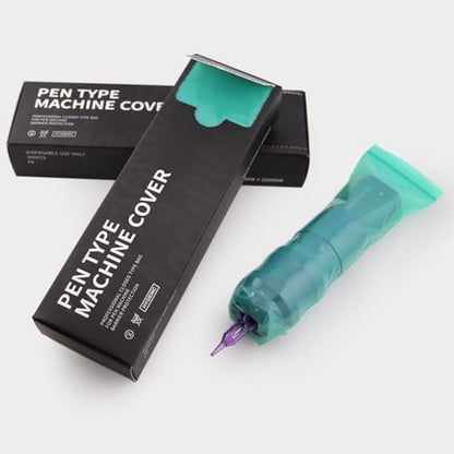 300pcs Tattoo Machine Covers Sealable Type - 2.4×8 Inch Jungle Green Tattoo Pen Covers Machine Bags Sleeves for Cartridge Tattoo Machine - Professional Tattoo Supplies & Accessories