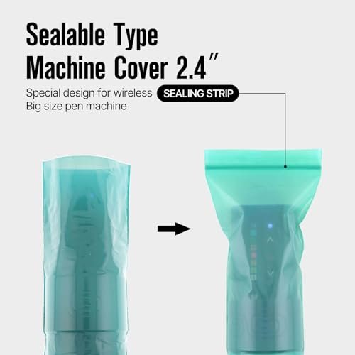 300pcs Tattoo Machine Covers Sealable Type - 2.4×8 Inch Jungle Green Tattoo Pen Covers Machine Bags Sleeves for Cartridge Tattoo Machine - Professional Tattoo Supplies & Accessories - görsel 6