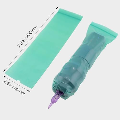 300pcs Tattoo Machine Covers Sealable Type - 2.4×8 Inch Jungle Green Tattoo Pen Covers Machine Bags Sleeves for Cartridge Tattoo Machine - Professional Tattoo Supplies & Accessories - görsel 10