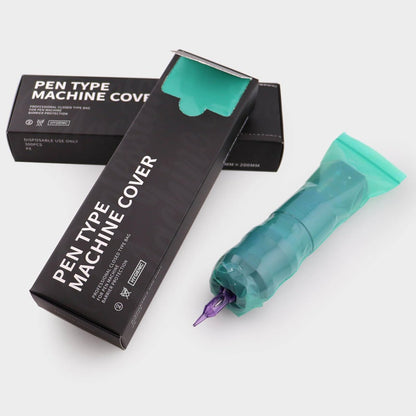 300pcs Tattoo Machine Covers Sealable Type - 2.4×8 Inch Jungle Green Tattoo Pen Covers Machine Bags Sleeves for Cartridge Tattoo Machine - Professional Tattoo Supplies & Accessories