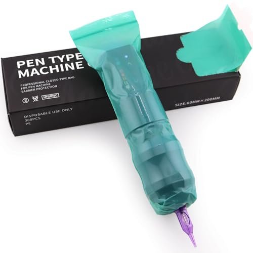 300pcs Tattoo Machine Covers Sealable Type - 2.4×8 Inch Jungle Green Tattoo Pen Covers Machine Bags Sleeves for Cartridge Tattoo Machine - Professional Tattoo Supplies & Accessories - görsel 2