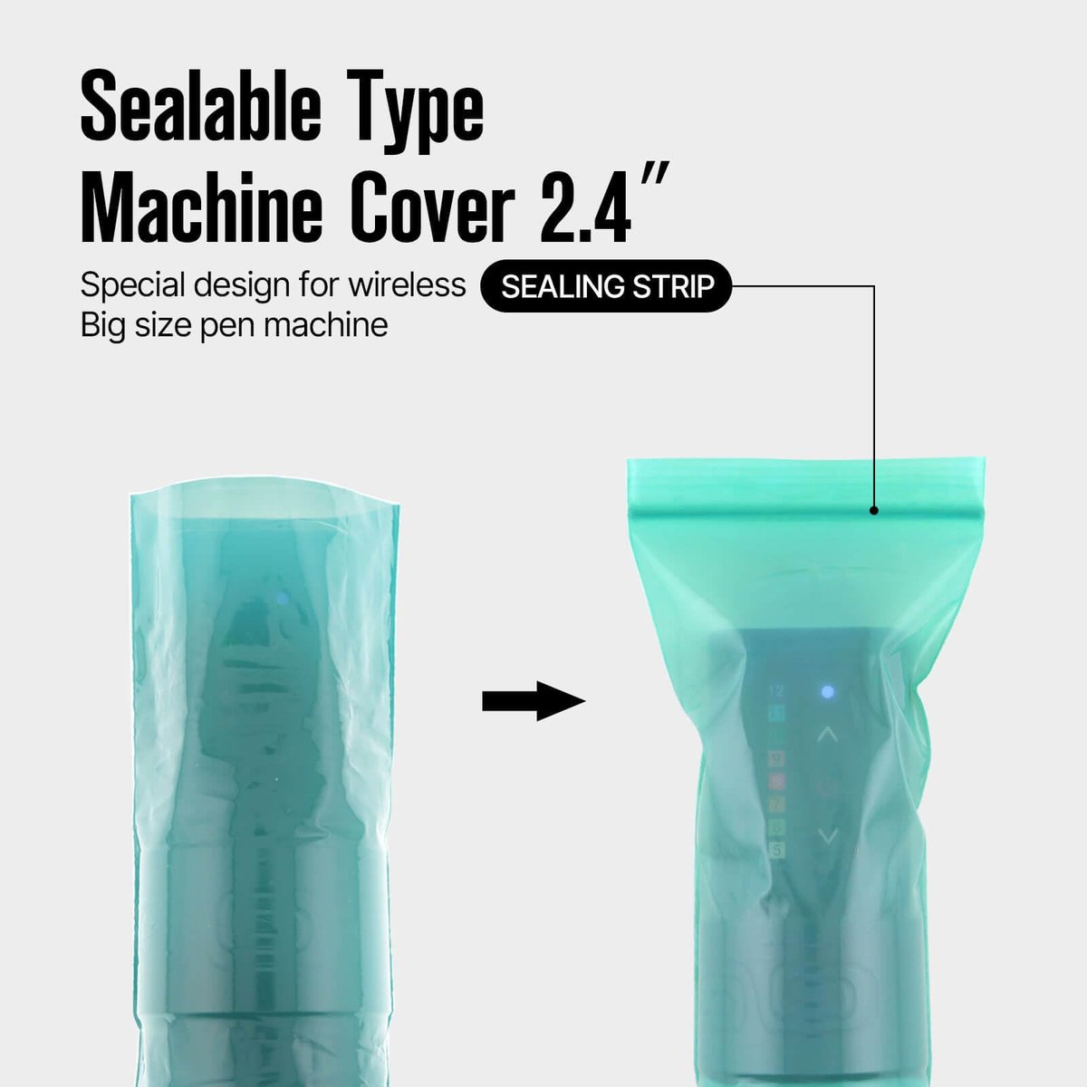 300pcs Tattoo Machine Covers Sealable Type - 2.4×8 Inch Jungle Green Tattoo Pen Covers Machine Bags Sleeves for Cartridge Tattoo Machine - Professional Tattoo Supplies & Accessories - görsel 5