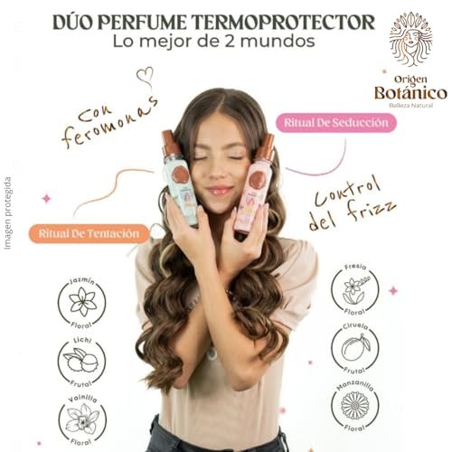 Ritual Botanico Hair Perfume DUO: Thermal Protectant, Detangling & Frizz Control Leave-In Conditioner Spray with Pheromones, UV Protection – Seduction & Temptation Scent, 4.06 Fl Oz (Pack of 2) Avelisse