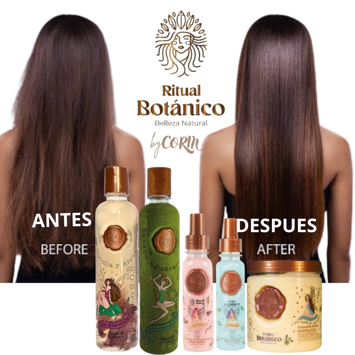 Ritual Botanico Accelerated Growth & Ultra Repair S.O.S Kit: Onion Shampoo, Hair Mask, Intensive PLEX Conditioner, DUO Heat Protectant + Gift Box + Trendy Gift Avelisse