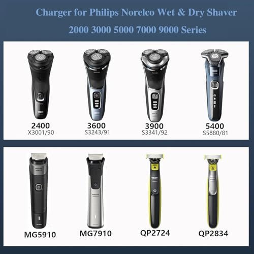 5V USB Charger for Philips Norelco Shaver 2400 3900 MG3919, Compatible with Wet & Dry Series 2000 5000 7000 3000 - görsel 4