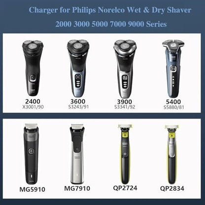 5V USB Charger for Philips Norelco Shaver 2400 3900 MG3919, Compatible with Wet & Dry Series 2000 5000 7000 3000